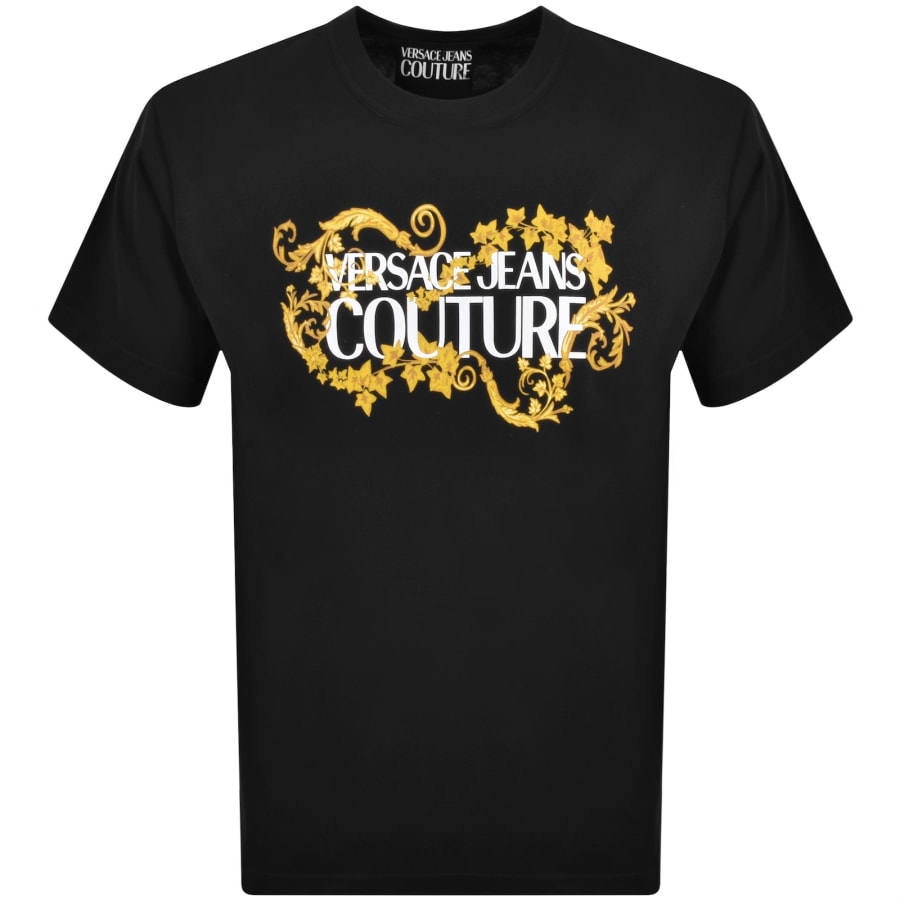 Versace t shirt gold and black discount